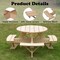 Gardenised Round Kids Picnic Table, Natural, Chinese Fir Wood, 19.75 in H Overall QI004616 - alternate 6